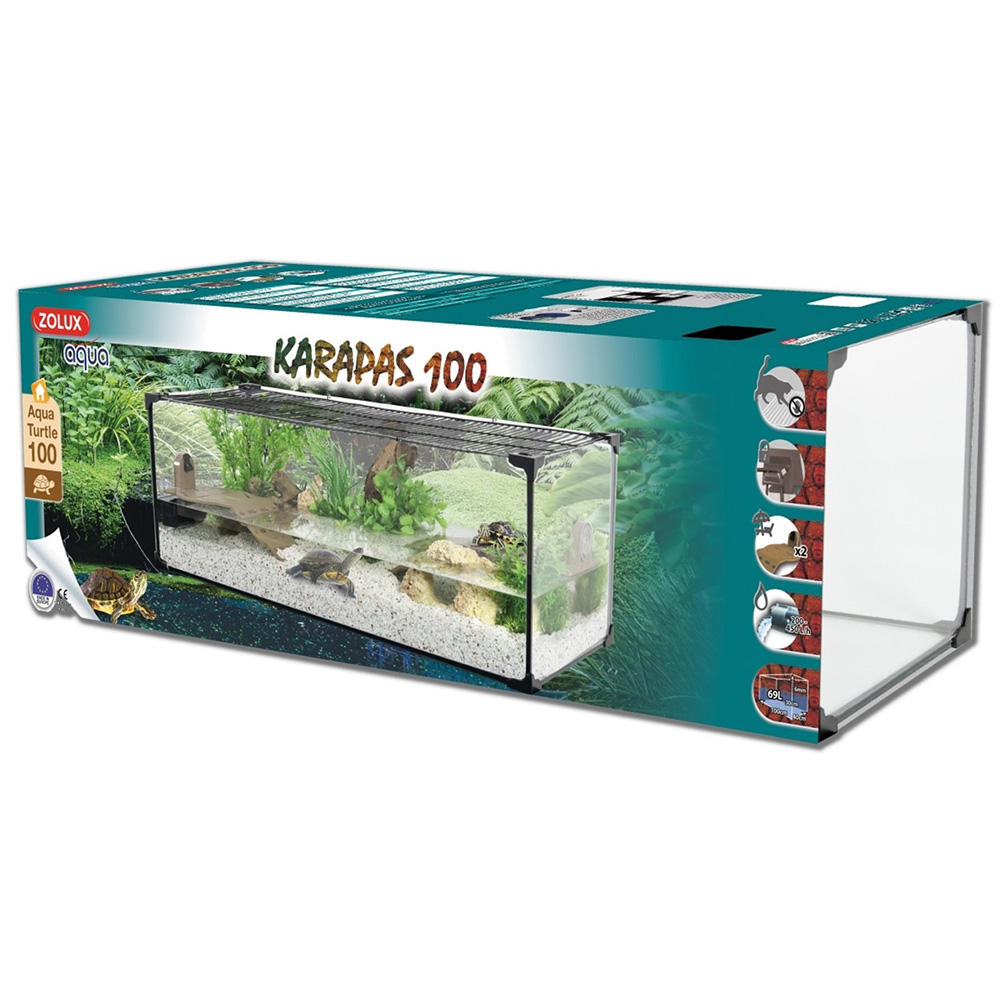 Zolux Karapas Aqua Pro 80 - akwaterrarium dla żółwia wodnego 80x35x25cm, białe.jpg